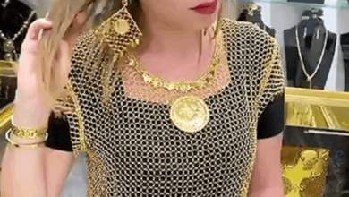 فستان مصنوع من الذهب .. صائغ كويتي يعرضه للبيع بمناسبة عيد الحب
